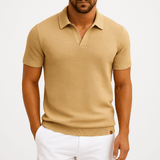 Men’s Textured Knit Polo Shirt
