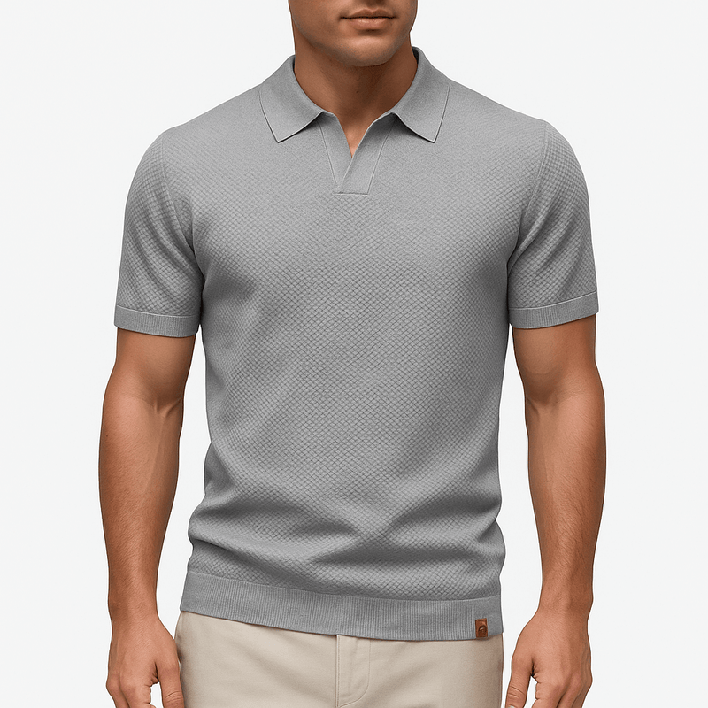 Men’s Textured Knit Polo Shirt
