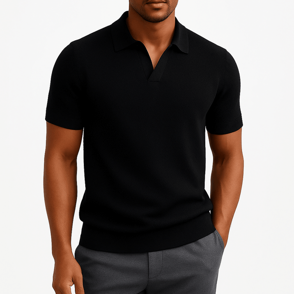 Men’s Textured Knit Polo Shirt