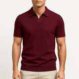 Men’s Textured Knit Polo Shirt