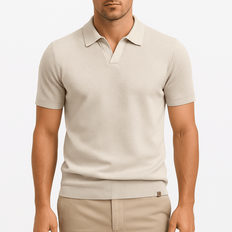 Men’s Textured Knit Polo Shirt