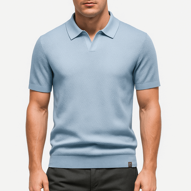 Men’s Textured Knit Polo Shirt
